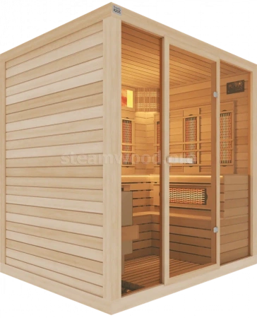 Четырехместная комбинированная сауна Comfort из кедра