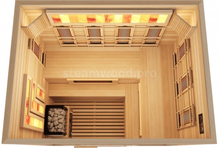 Четырехместная комбинированная сауна Comfort из кедра